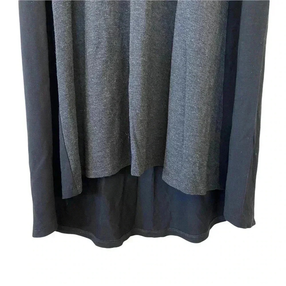 Eileen Fisher Black Grey Long Sleeve Dress Small Two Tone Stretch Minimalist - Picture 5 of 7